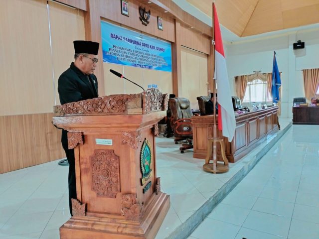Wakil Bupati saat menyampaikan kata sambutanya pada Rapat di DPRD terkait LHP LKPJ Tahun 2022.