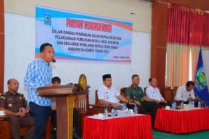 Ketua DPRD Andi Bachtiar, Amd.Par juga ikut memberikan pembinaan dan berharap agar Pilkades berlangsung aman, damai dan tertib.